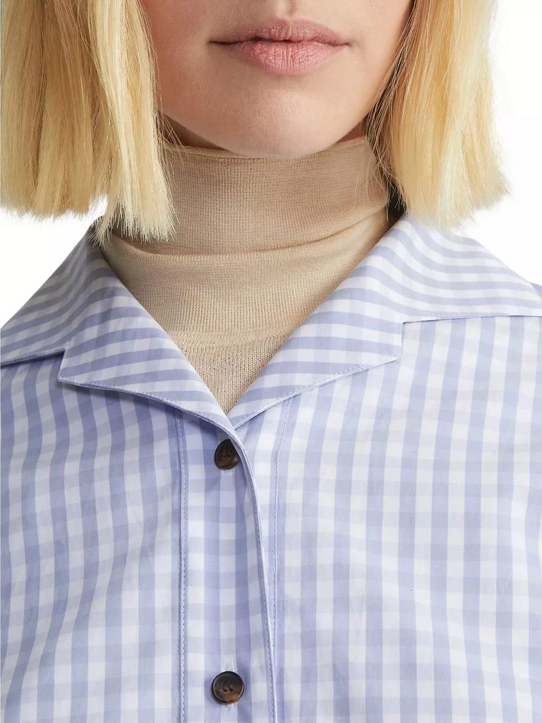 Lafayette 148 New York Gingham Cotton Poplin Blouse 4