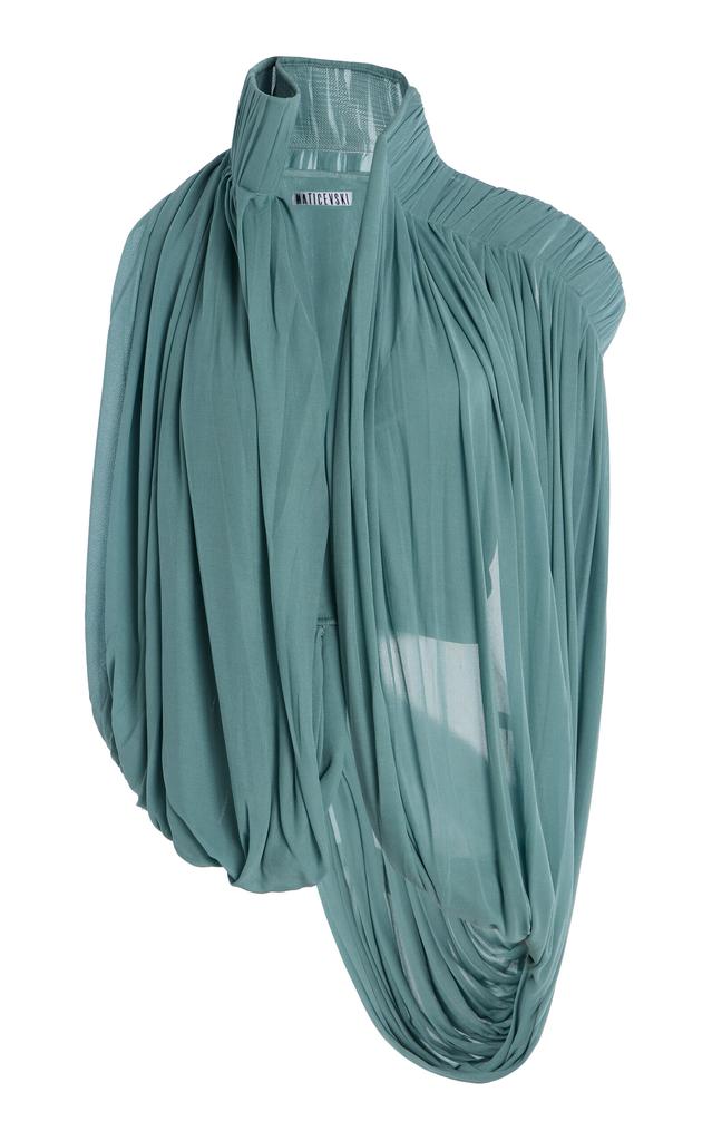 Maticevski Maticevski - Exclusive Superb Draped Chiffon Top - Blue - AU 6 - Moda Operandi