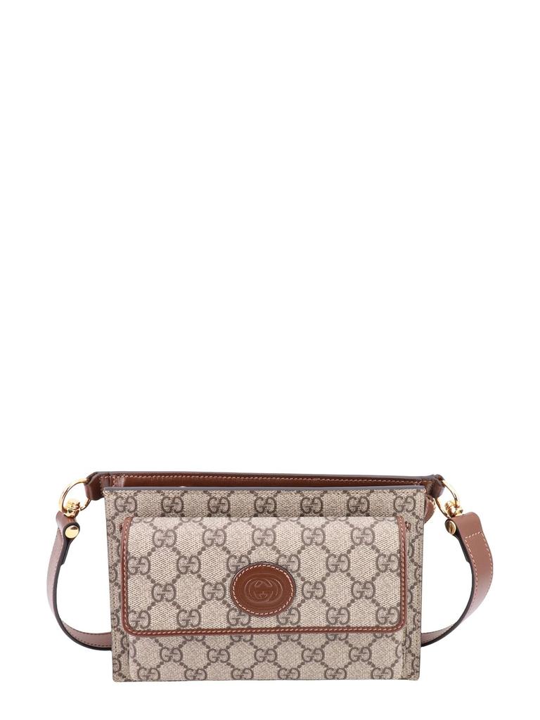 ショルダーバッグ Gucci Gg Supreme Crossbody Bag GG Supreme medium crossbody bag in black leather | GUCCI® US