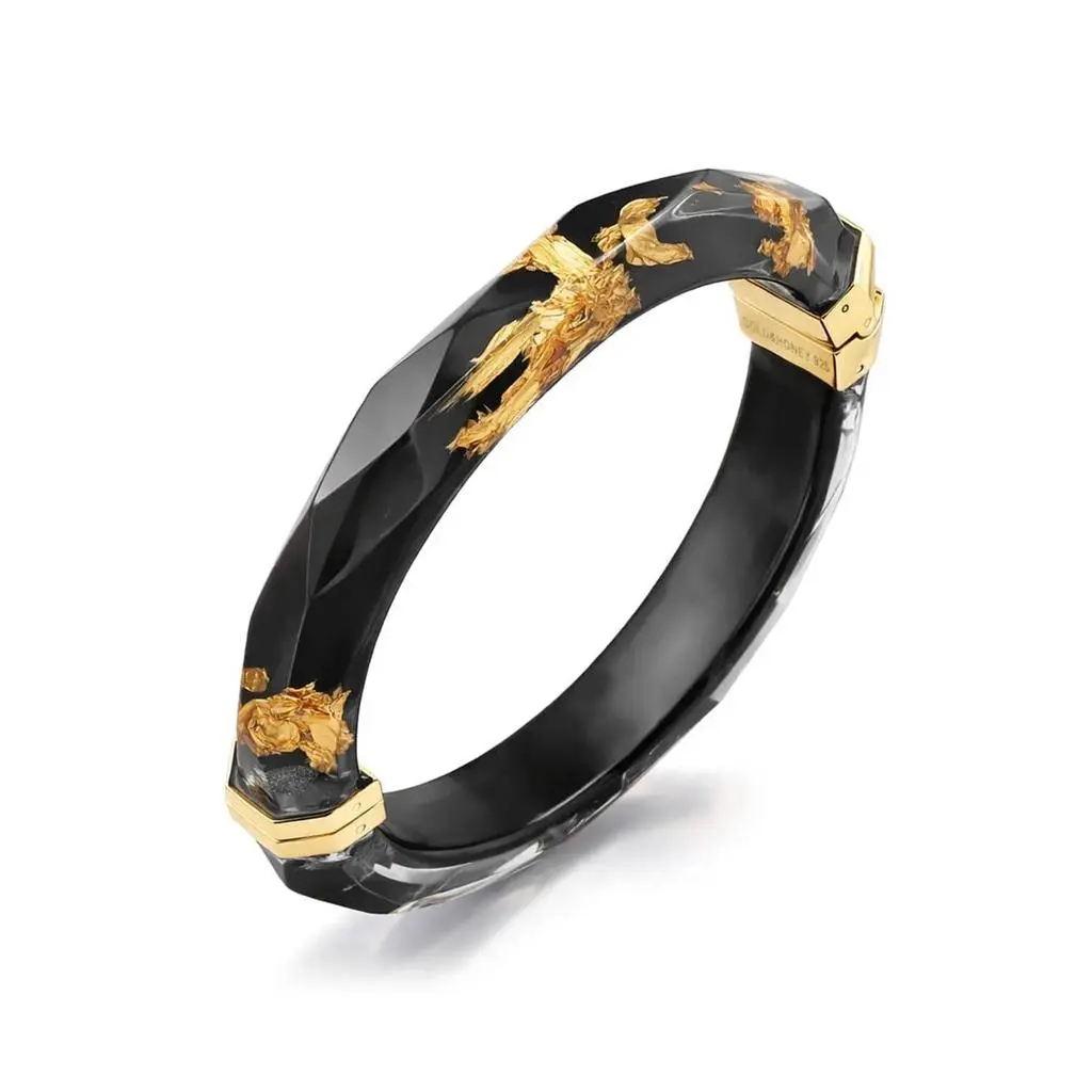 Gold & Honey Gold & Honey - Women's Thin Faceted Lucite Bangles