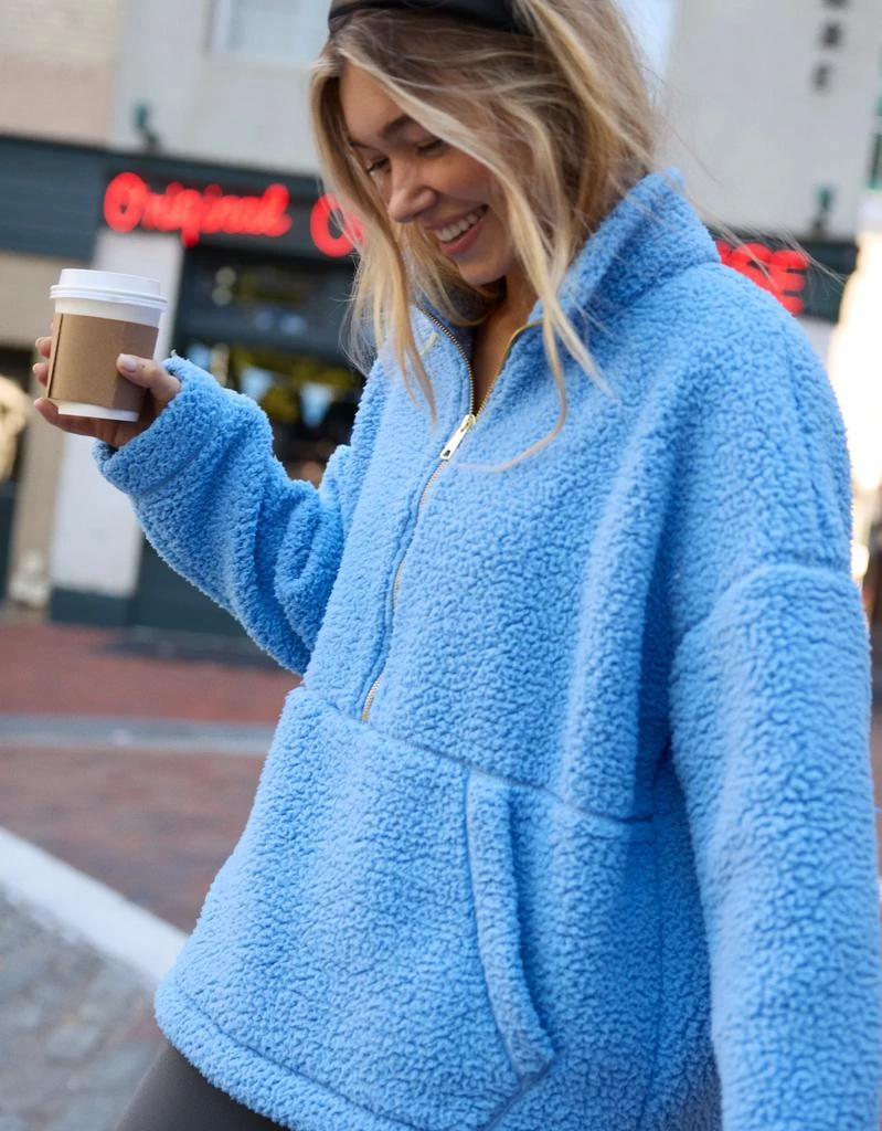 Aerie Aerie Sherpa Quarter Zip Sweatshirt 1
