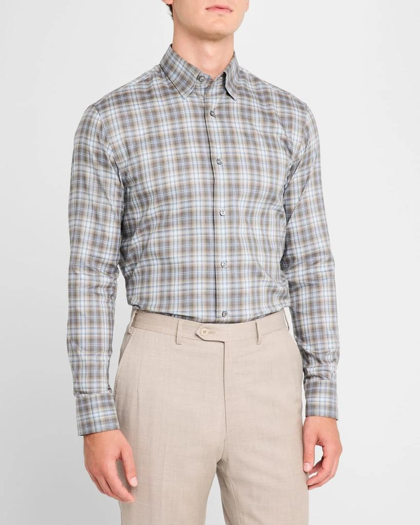 Brioni Men's Cotton Check Casual Button-Down Shirt 4