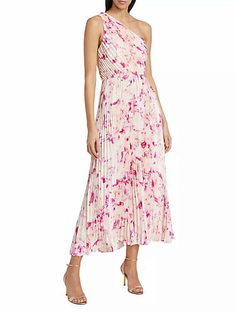 Monique Lhuillier Monique Lhuillier - Alina One Shoulder Midi Dress 3