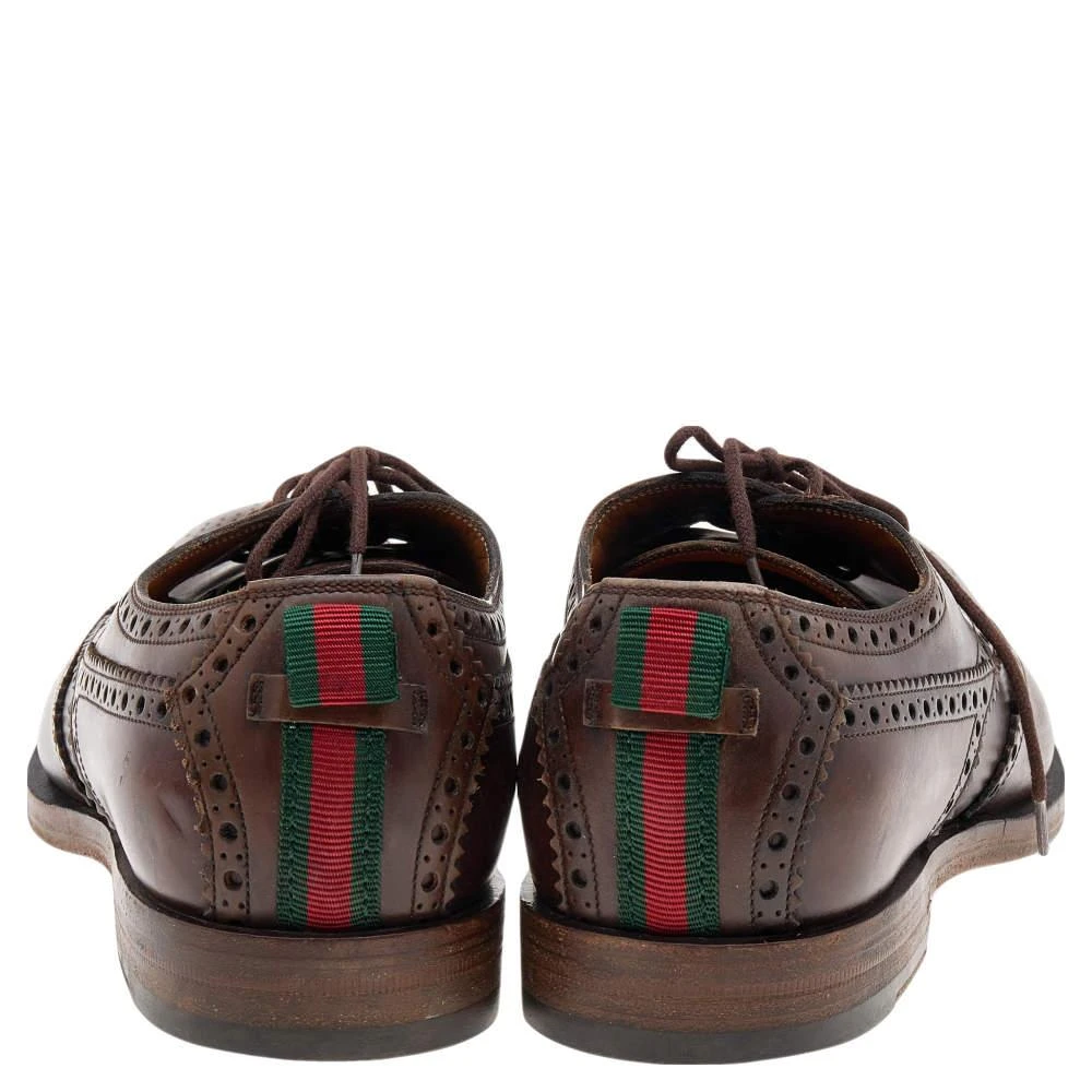 Gucci Gucci Dark Brown Brogue Leather Oxfords Size 42 5