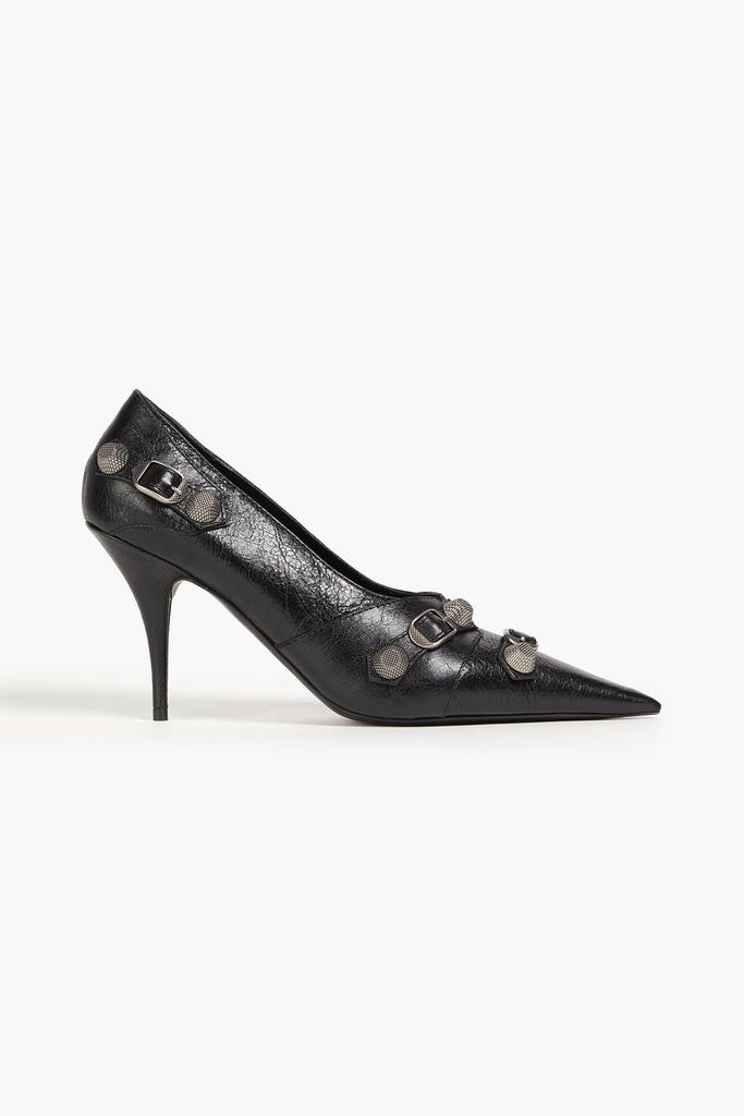 Balenciaga Balenciaga - Flex BB Curved Leather Pumps - Black
