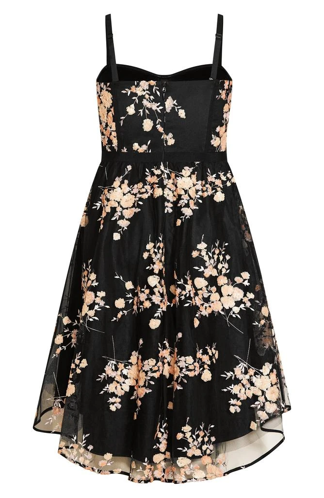 City Chic Ambrosia Fit & Flare Sequin Floral Dress 6