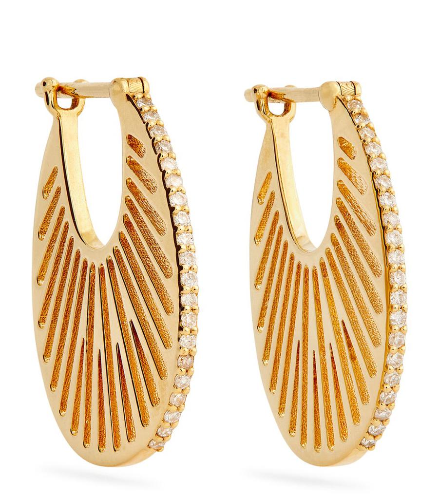 L'ATELIER NAWBAR Yellow Gold and Diamond Cosmic Rays Earrings