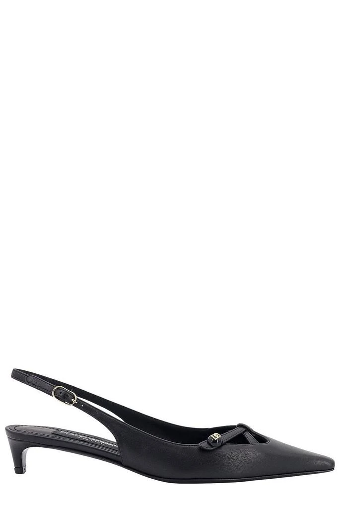 Dolce & Gabbana Dolce & Gabbana DG Logo Plaque Slingback Pumps 1