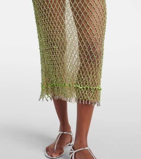 Self Portrait Beaded fishnet maxi dress 6
