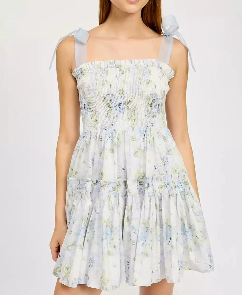 En Saison Women's Scarlet Floral-Print Tiered Mini Dress 5