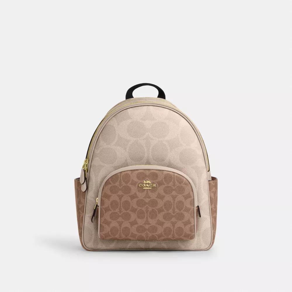 Coach Court Backpack In Blocked Signature Canvas