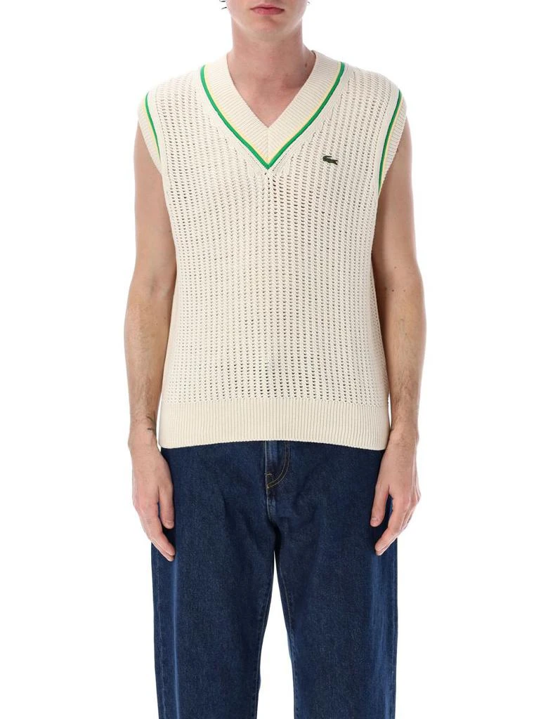 Lacoste Lacoste Crochet Effect Sweater Vest 1