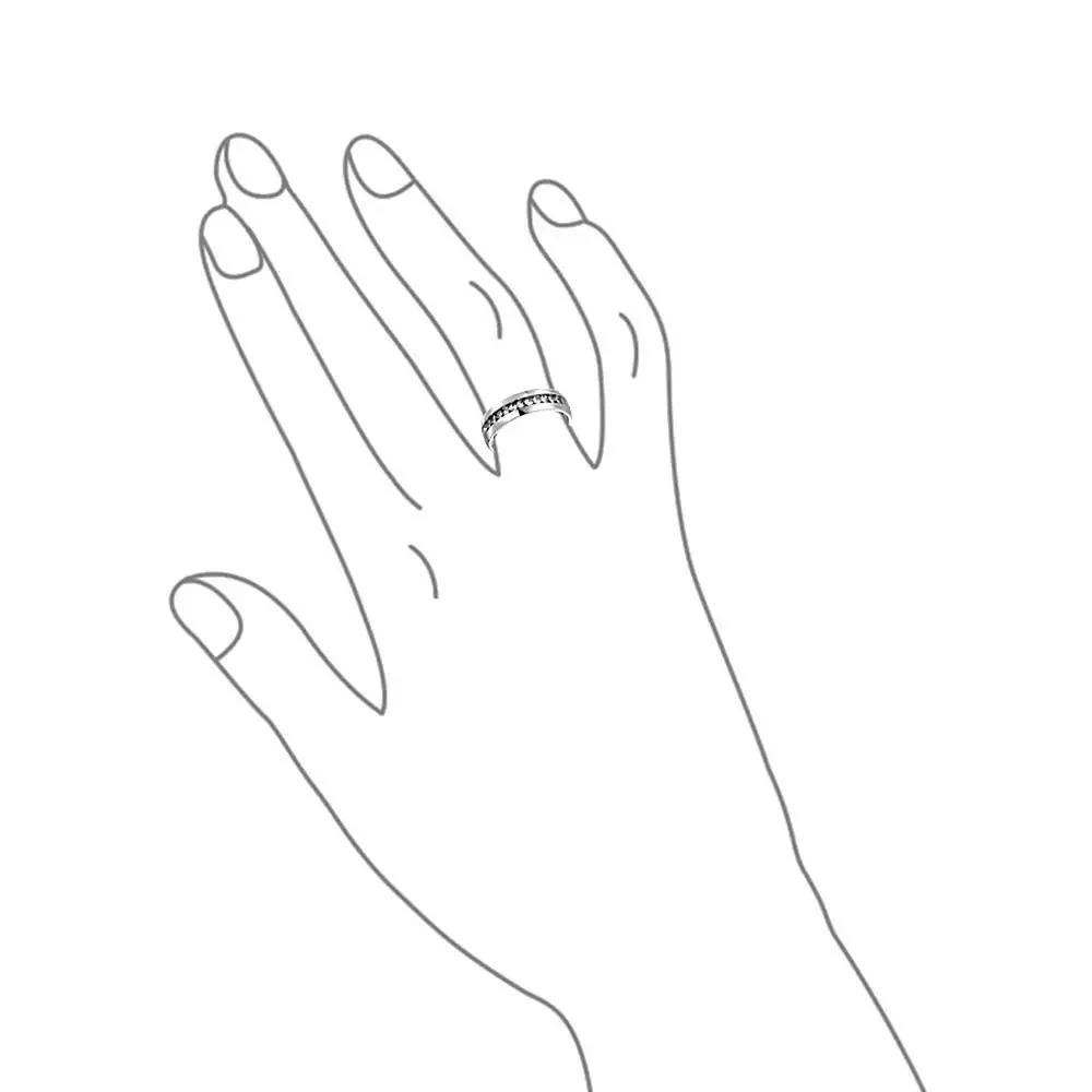 Bling Jewelry Channel Set Crystal Eternity Band Ring Stainless Steel 6MM 2