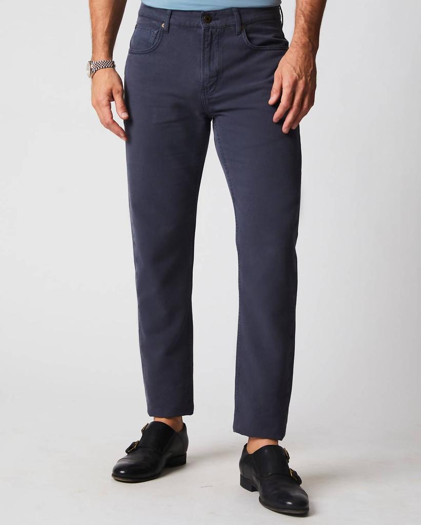 Billy Reid Cotton Linen 5 Pocket Pants In Carbon Blue