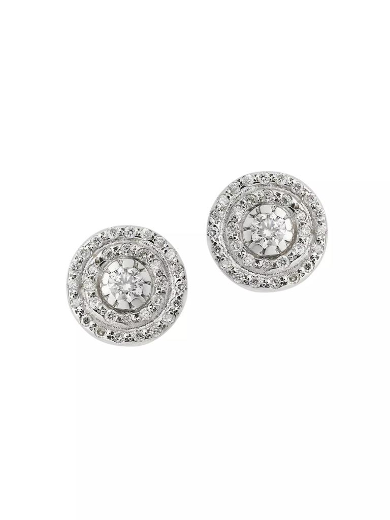 Ileana Makri Classic Solitaire 18K White Gold & Diamond Stud Earrings