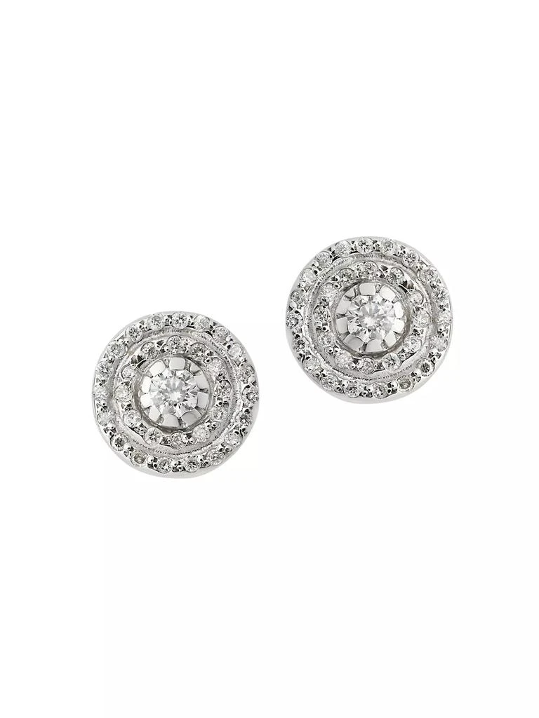 Ileana Makri Classic Solitaire 18K White Gold & Diamond Stud Earrings 1