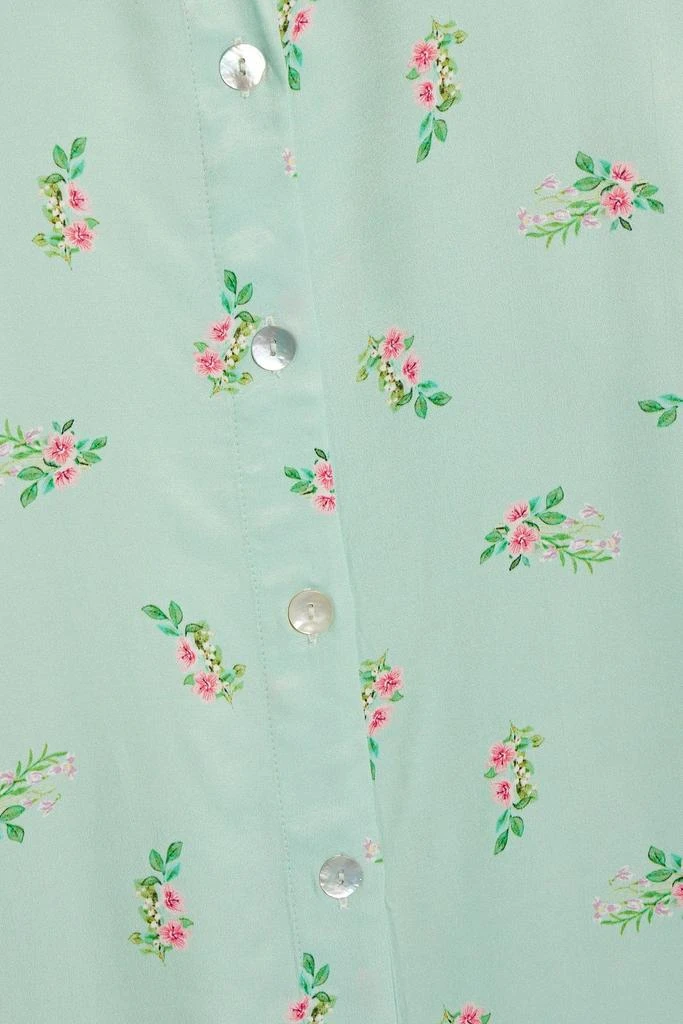 Sleeper Floral-print satin pajama top 4