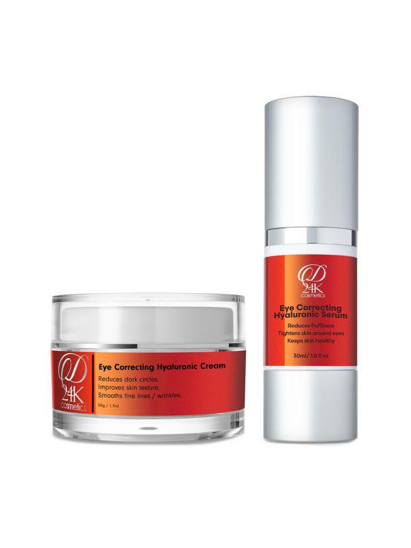 D24K Cosmetics Eye Correcting Hyaluronic Cream & Serum Set