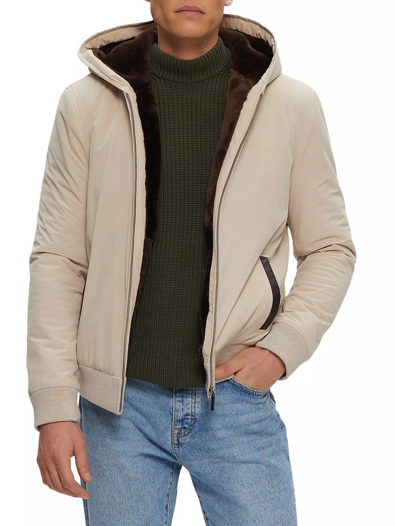 Gorski Shearling Lamb Lined Bomber Jacket