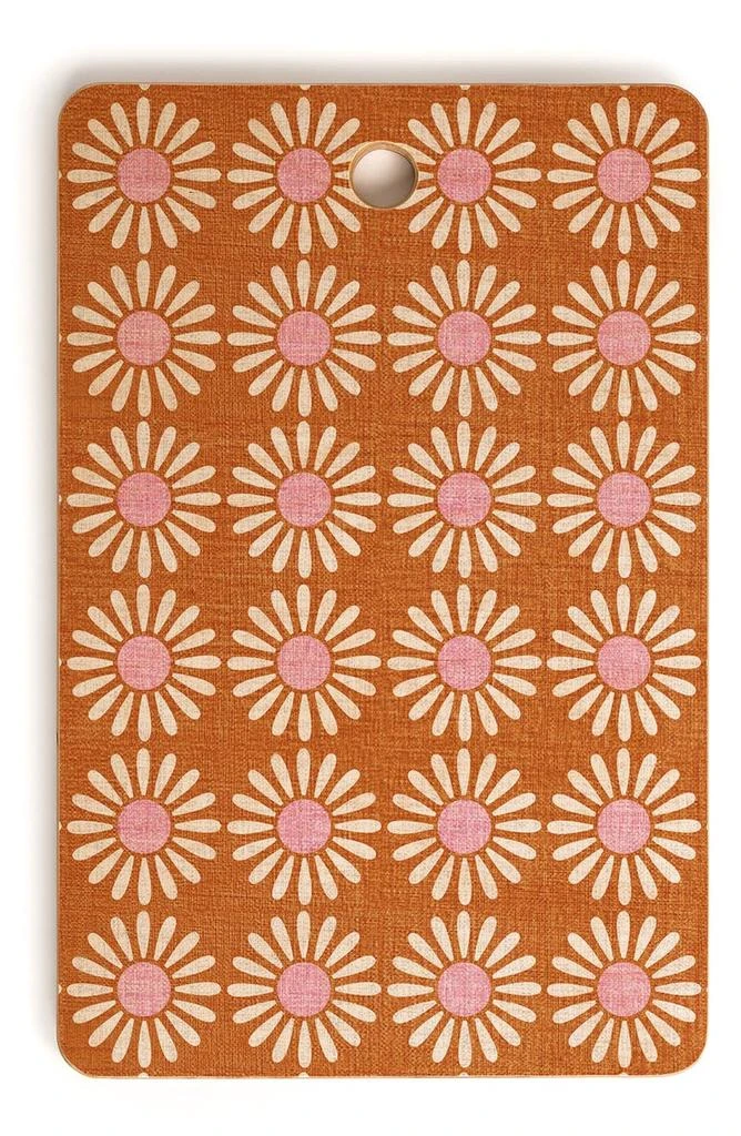 DENY Designs Schatzi Brown Retro Jumbo Daisy Orange Cutting Board 1