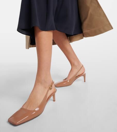 Gianvito Rossi Patent leather slingback pumps 36.5 - High