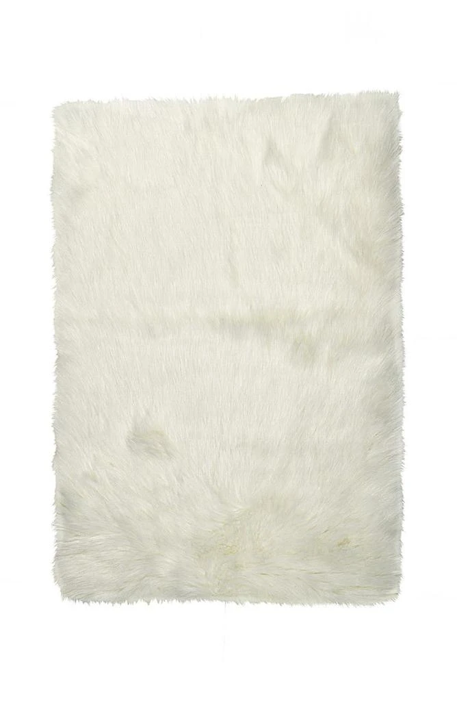 LUXE Faux Fur Hudson Rectangular Rug - 2ft x 3ft - Off White 1