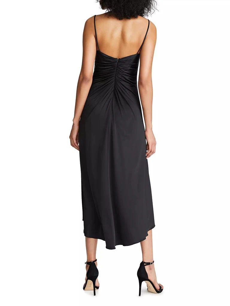 HALSTON Nadine Ruched Sheer-Jersey Midi-Dress 5