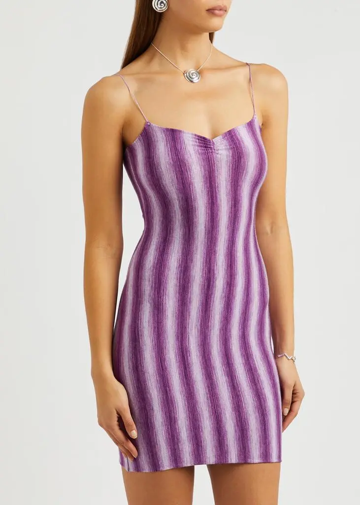 Gimaguas Simi striped stretch-knit mini dress  2