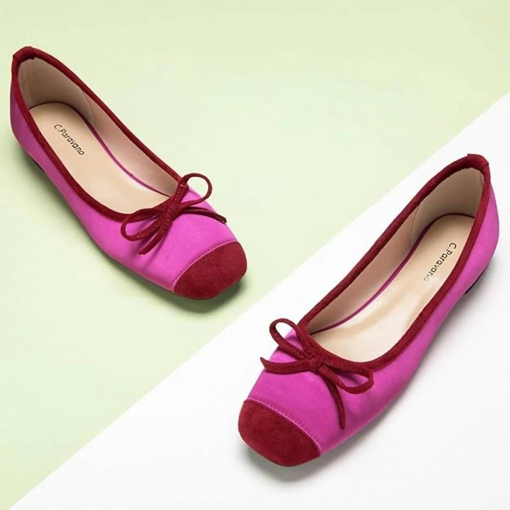 C.Paravano Women's Ballet Flats In Hot Pink 2