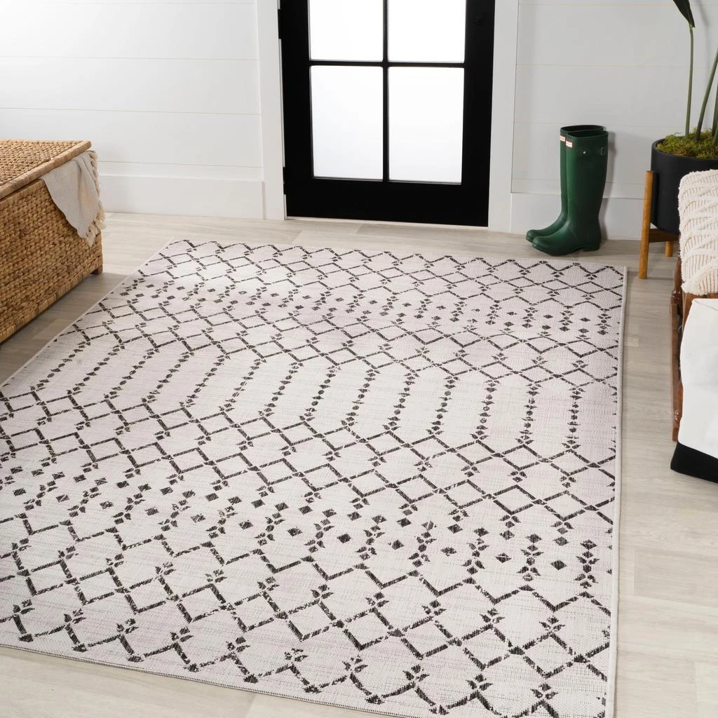 JONATHAN Y Ourika Moroccan Geometric Textured Weave Indoor/Outdoor Area Rug 5