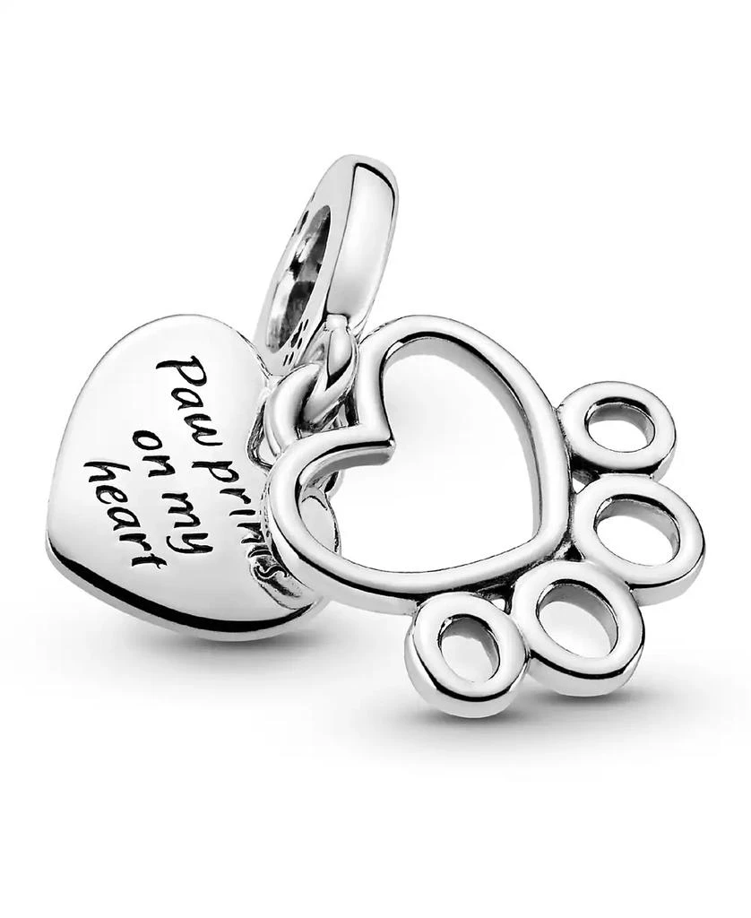 PANDORA Sterling Silver Hearts Paw Print Dangle Charm 4