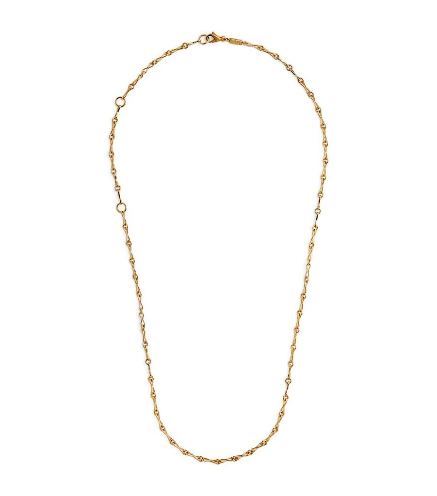 Azlee Small Yellow Gold Circle Link Chain Necklace 1