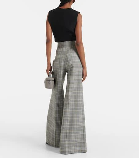 Stella McCartney Checked wool flared pants 3