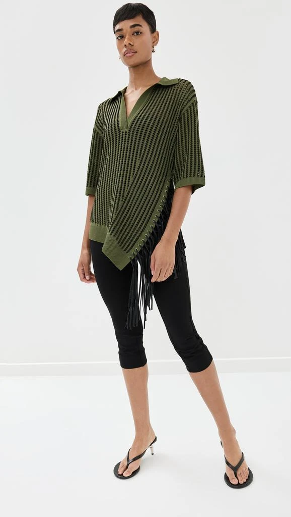 SIMKHAI Melina Polo Top with Fringe 4