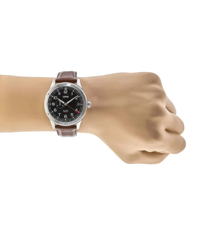 Oris Oris Big Crown ProPilot Timer GMT Automatic Black Dial Brown Leather Strap Men's Watch 01 748 7756 4064-07 5 22 07LC 4