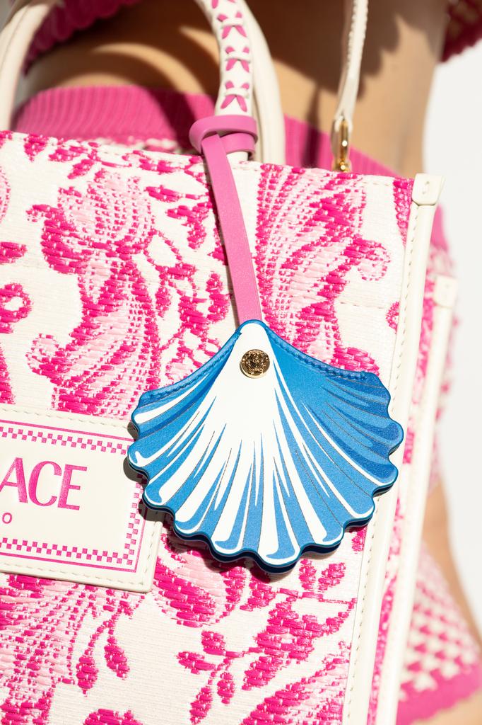 Versace Leather bow tie-shaped keychain