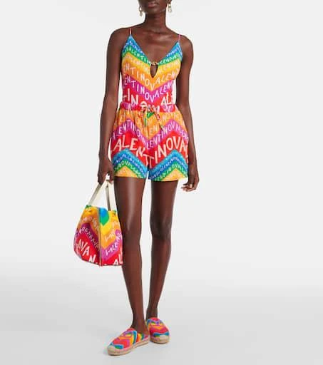 Valentino Logo high-rise silk shorts 2