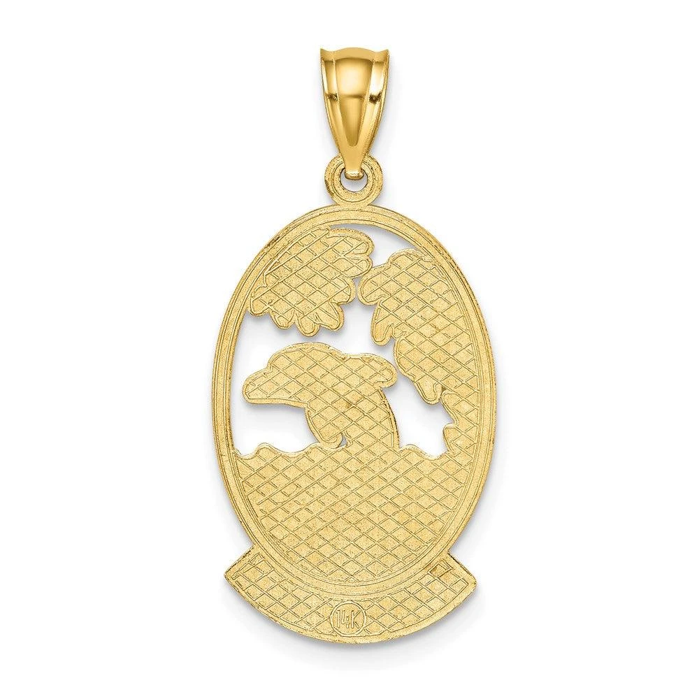 Diamond2Deal 14k Yellow Gold ST. MARTIN Dolphin Sunset Charm 4