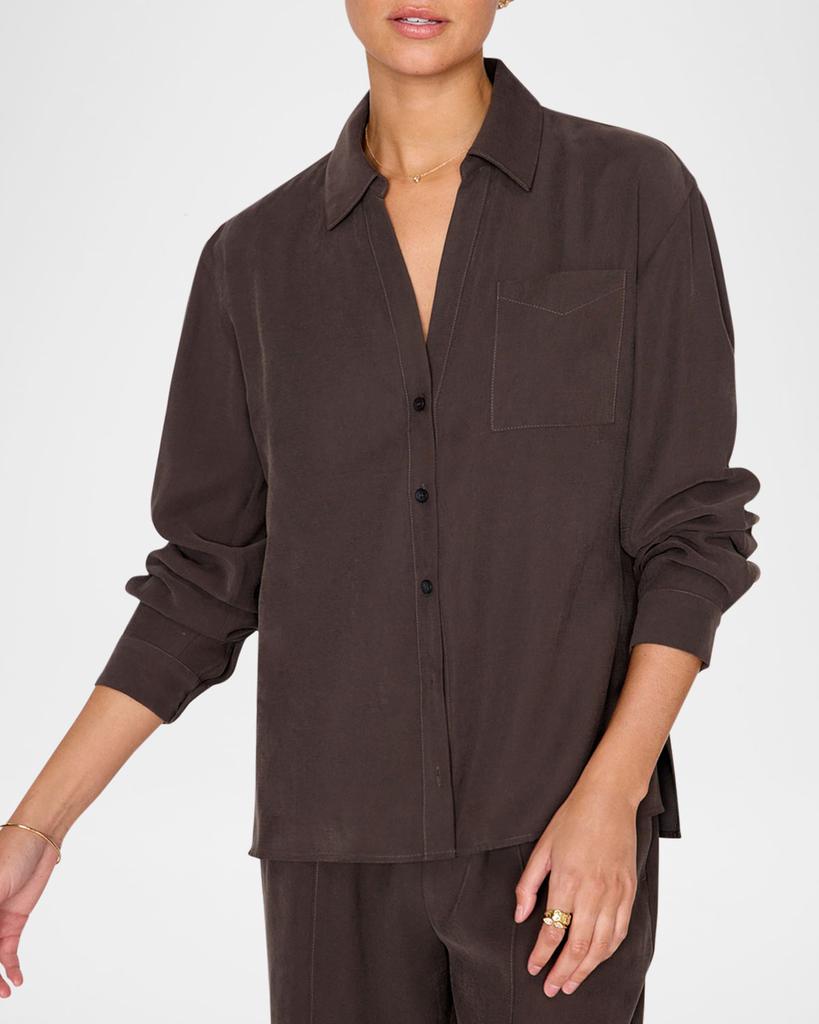 Brochu Walker Amara Topstitch Button-Down Shirt