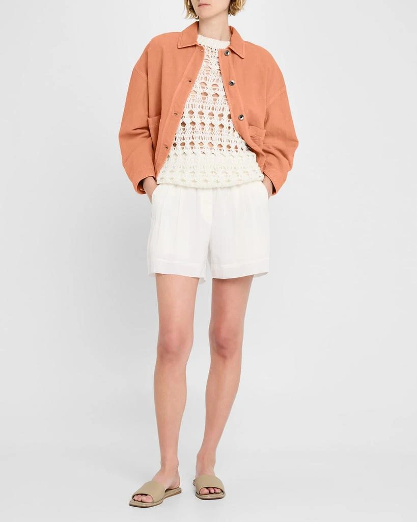 Brunello Cucinelli Openwork Knit Cotton Jute Top 2