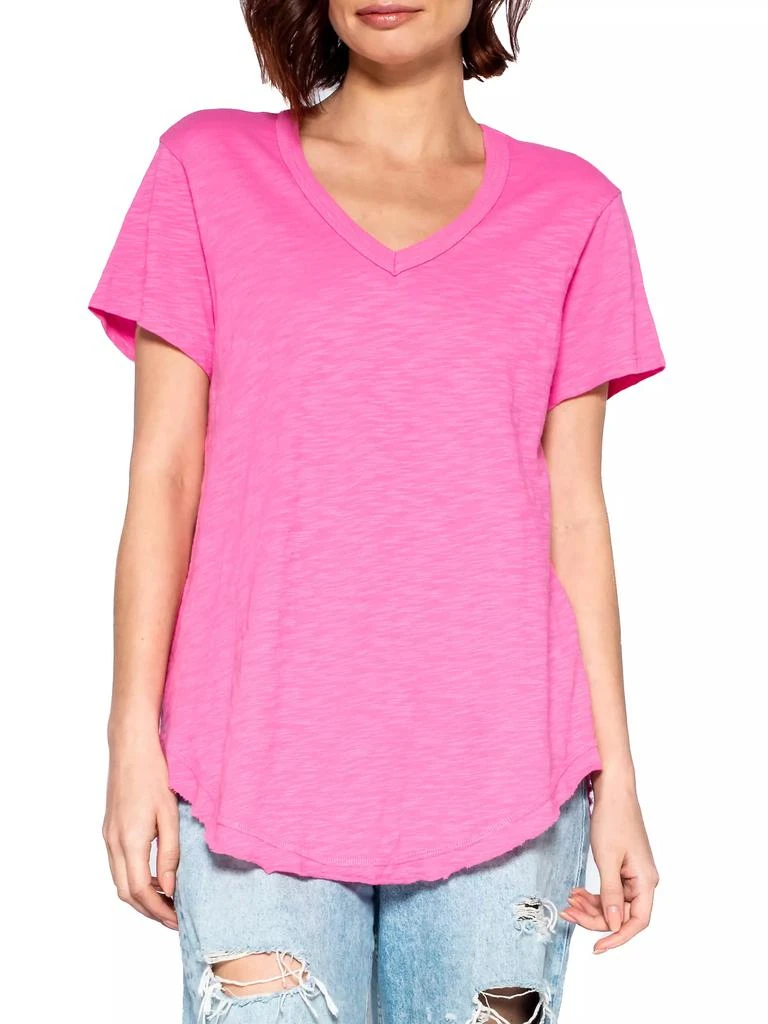 Wilt Short Sleeve V-Neck Raw Hem T-Shirt 3