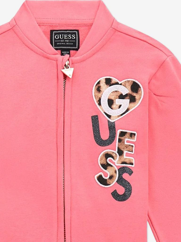 GUESS Guess Girls Logo Zip Up Top in Pink 3