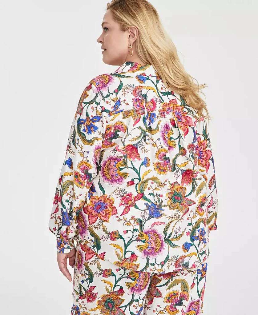 JM Collection Plus Size Printed Button-Front Shirt, Exclusively at Macy's 4