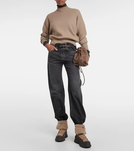 Brunello Cucinelli Shearling-lined suede ankle boots 2