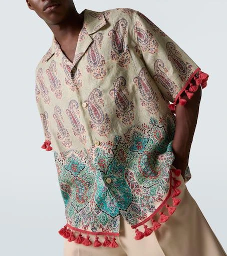 Valentino Paisley linen bowling shirt 5