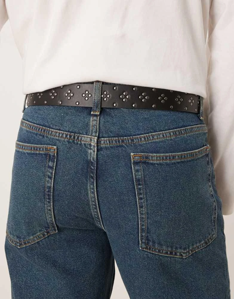 ASOS ASOS DESIGN cross statement buckle belt in black 3