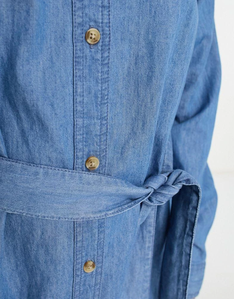 ASOS ASOS DESIGN Tall denim mini dress with belt in midwash 3