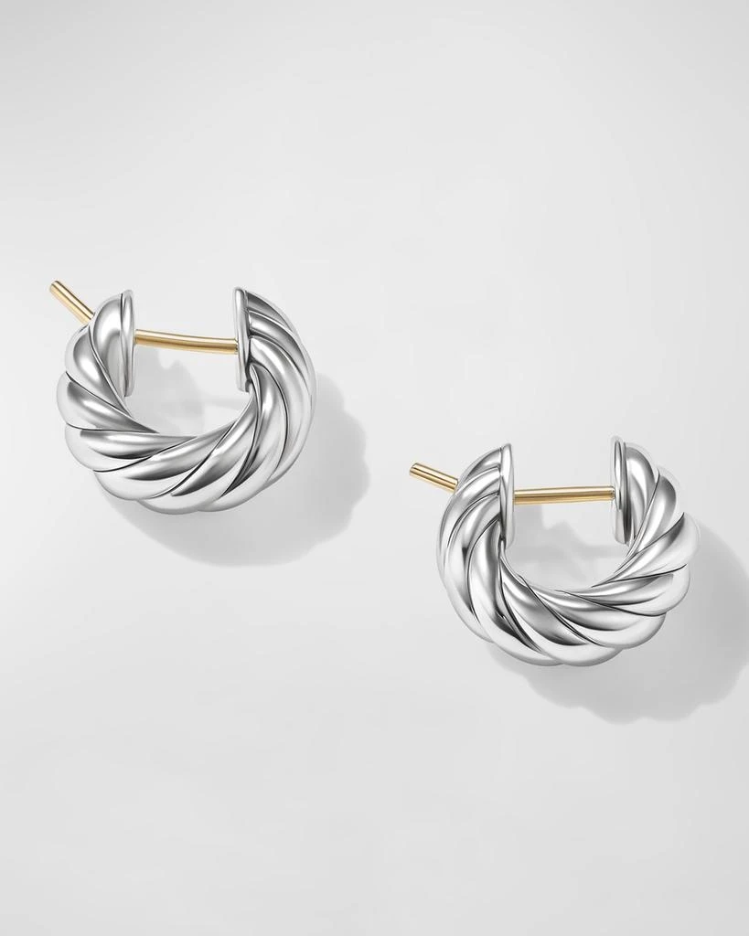 David Yurman Sculpted Cable Hoop Earrings in Silver, 5.4mm, 0.5"L 2