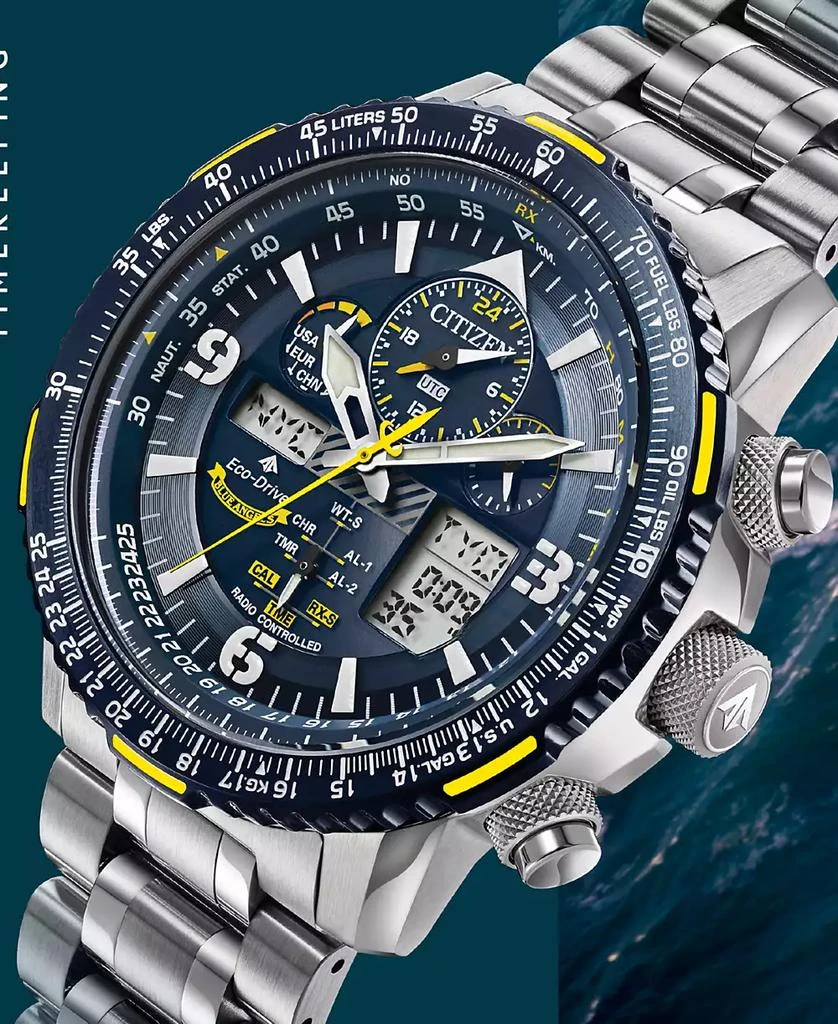 Citizen Eco-Drive Men's Analog-Digital Promaster Blue Angels Skyhawk A-T Stainless Steel Bracelet Watch 46mm 3