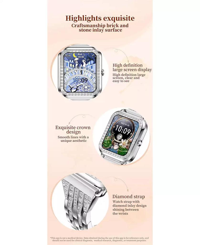 RUXING Smart Watch Bluetooth Call Heart Rate Monitor IP67 Waterproof Fitness Tracker for Men Women -Gold